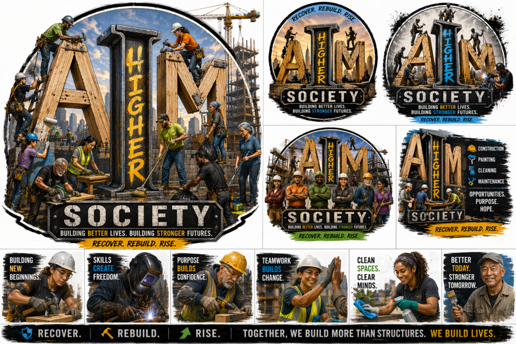 AIM Higher Society Of Canada Logo Images and Rount 2 IT Mockups